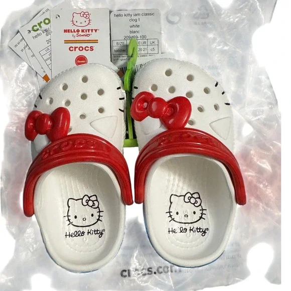 Crocs Hello‎ Kitty Classic Clog /  Size 5 Toddler - Picture 2 of 9
